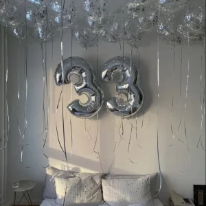 Silver Confetti Ceiling Balloons