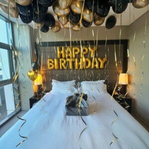 Gold and Black surprise Balloons