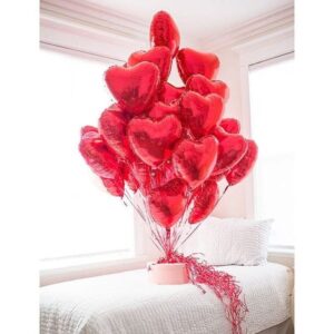 Beauti heart foil balloons bouquet