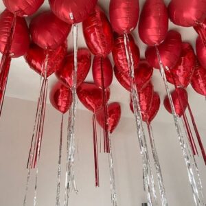 Heart ceiling foil balloons