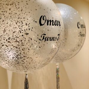 Customized silver confetti giant balloon