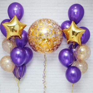 Customized gold confetti bouquet