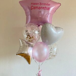 Pink foil star bouquet