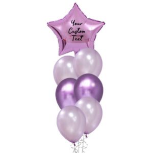 Purple foil star bouquet