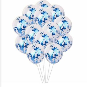 Blue confetti balloon bouquet