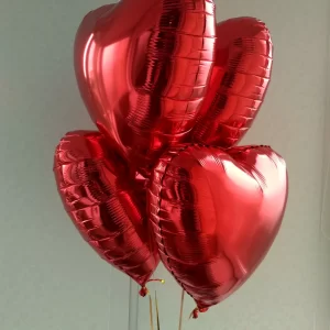 4 pcs red heart bouquet